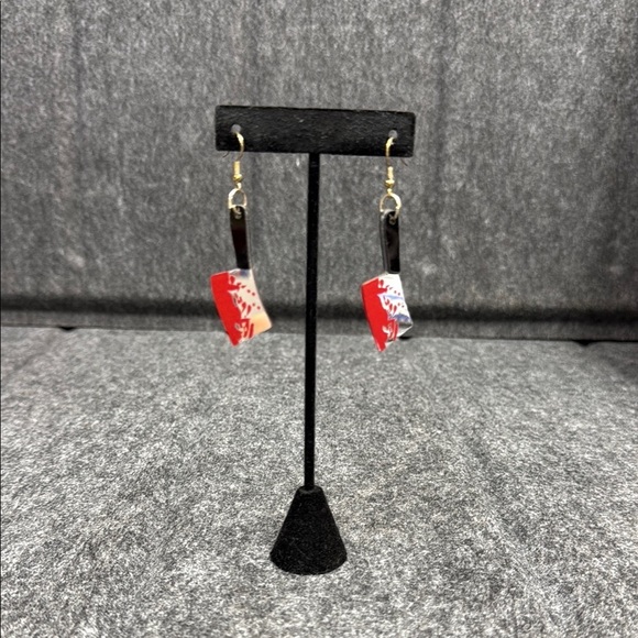 Wicked Hot Candle Co Jewelry - Elegant Red and Black Cleaver Earrings